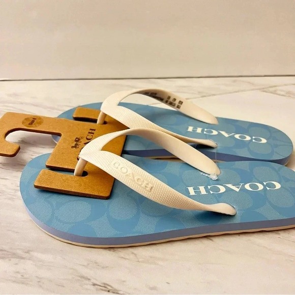 Coach Zak Flip Flop Chambray/Blue Sandals - Picture 5 of 12